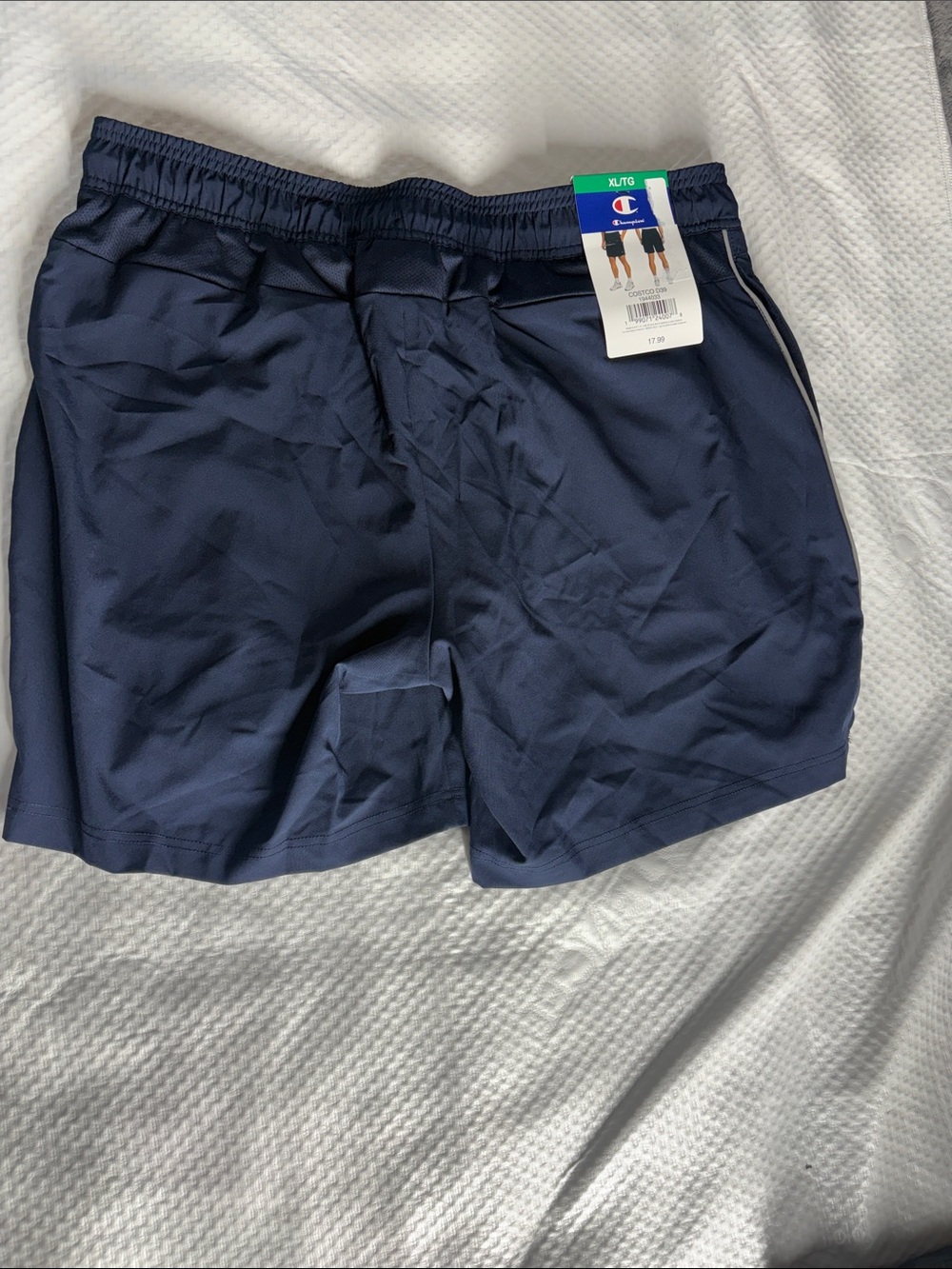 Champion Men's Dark Navy Athletic Shorts with Elastic Waist